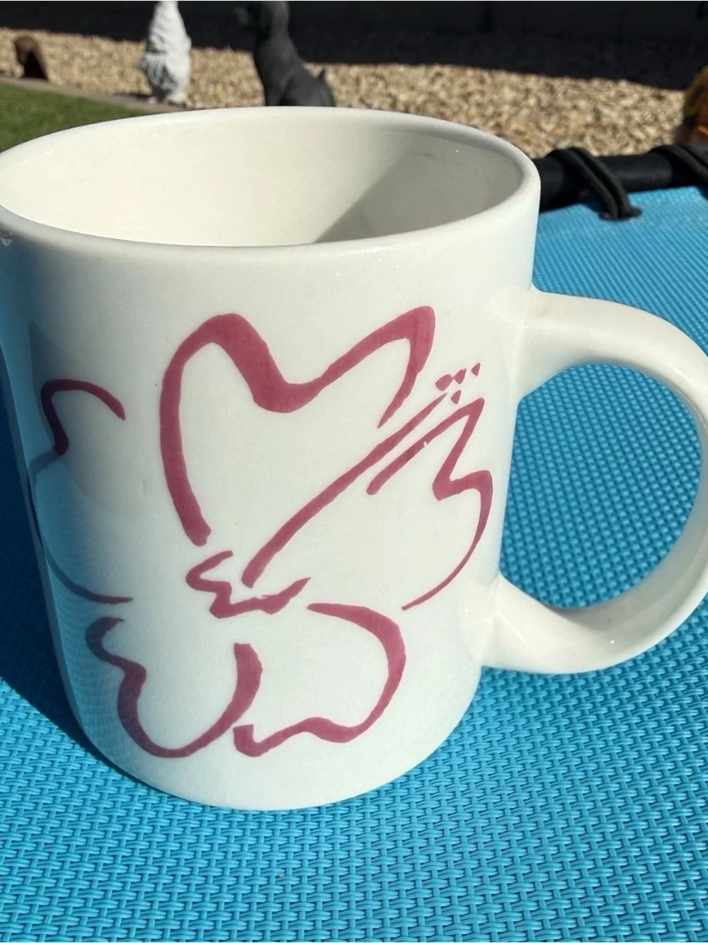 Vintage Hawaii Hilo Hattie Hibiscus Flower White Pink Ceramic Coffee Mug Cup